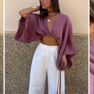 NWT purple twist top